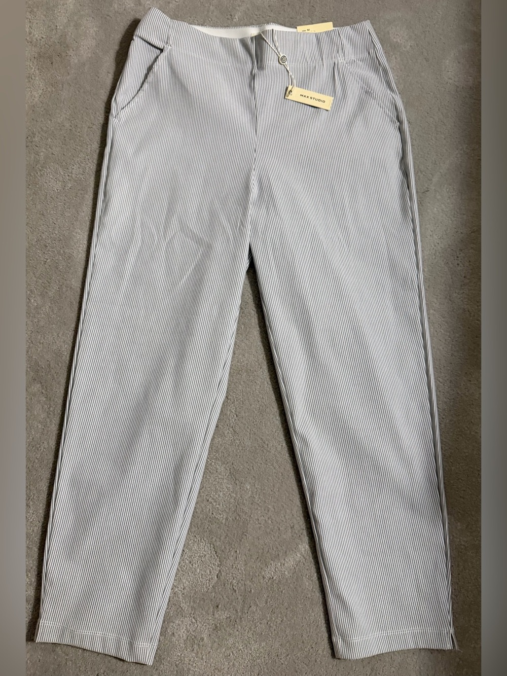 Max Studio Light Gray Pinstripe Chinos